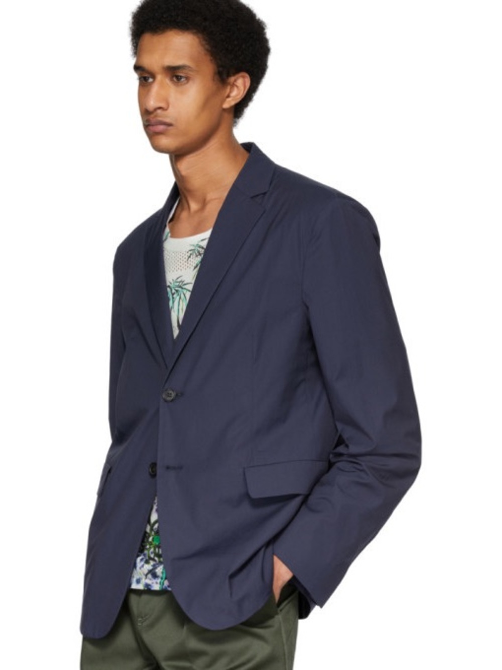 Acne Navy Single-Breasted Sport Coat